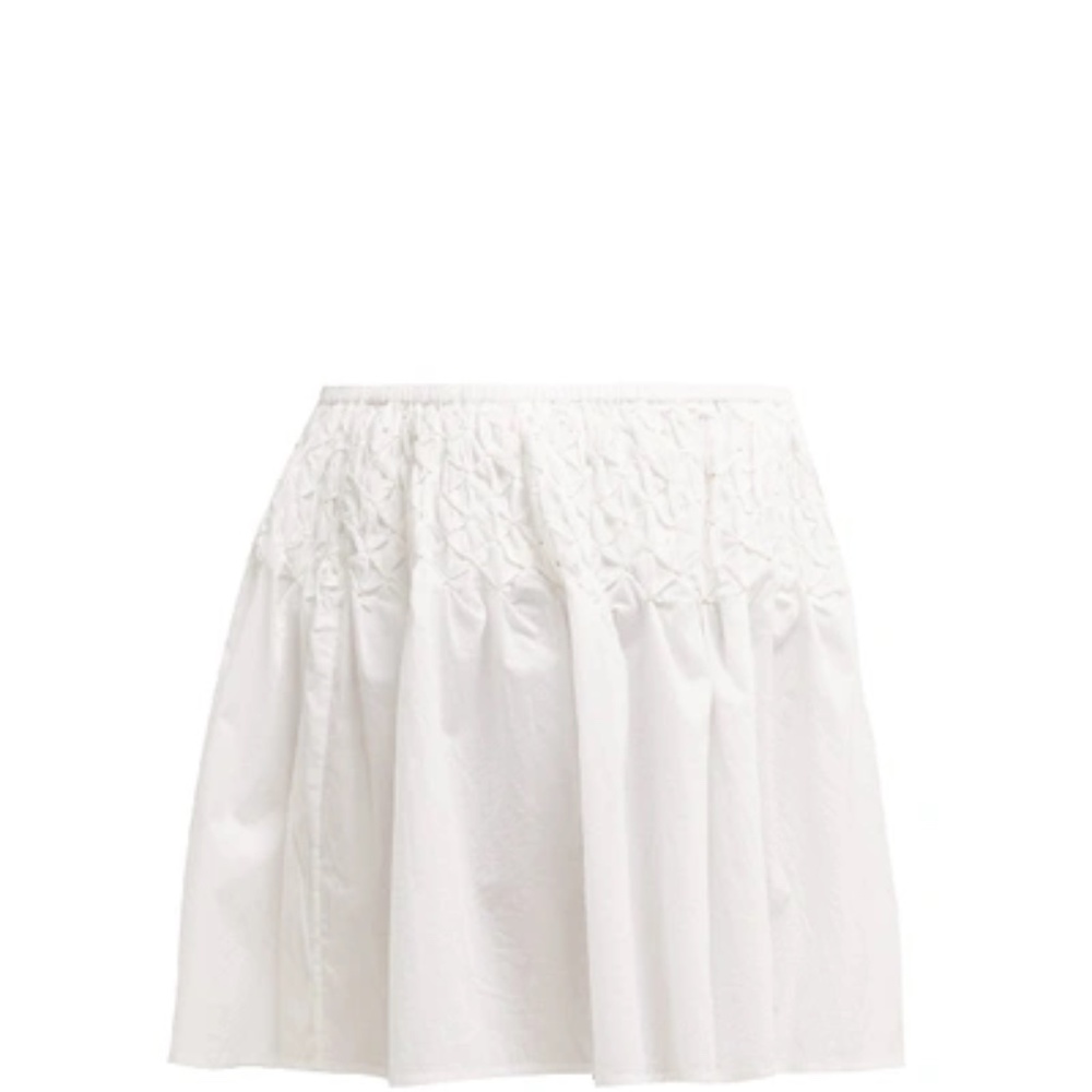 Merlette Eden Smocked cotton-lawn mini skirt